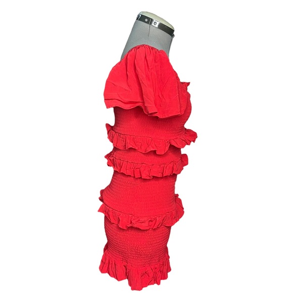 Lovers + Friends Kace Ruffle Mini Dress Red New With Tags Size Medium - Picture 5 of 8
